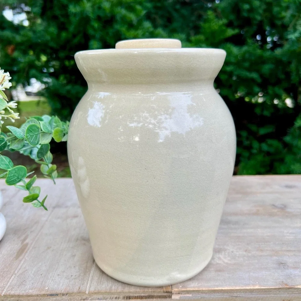 Paul Storie Pottery Crock with Lid | Farmhouse Pottery Vase